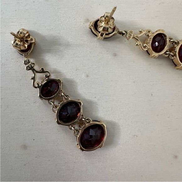 Vintage MFA 14k And Ruby Georgian Revival Earrings - Picture 7 of 10